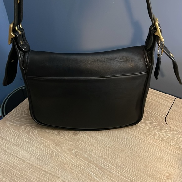 Vintage Black Leather Coach Bag 9951 - Picture 4 of 12